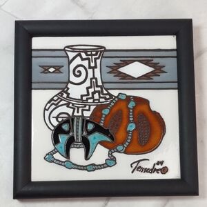 Cleo Teissedre "Pueblo Bear" Ceramic Tile Trivet